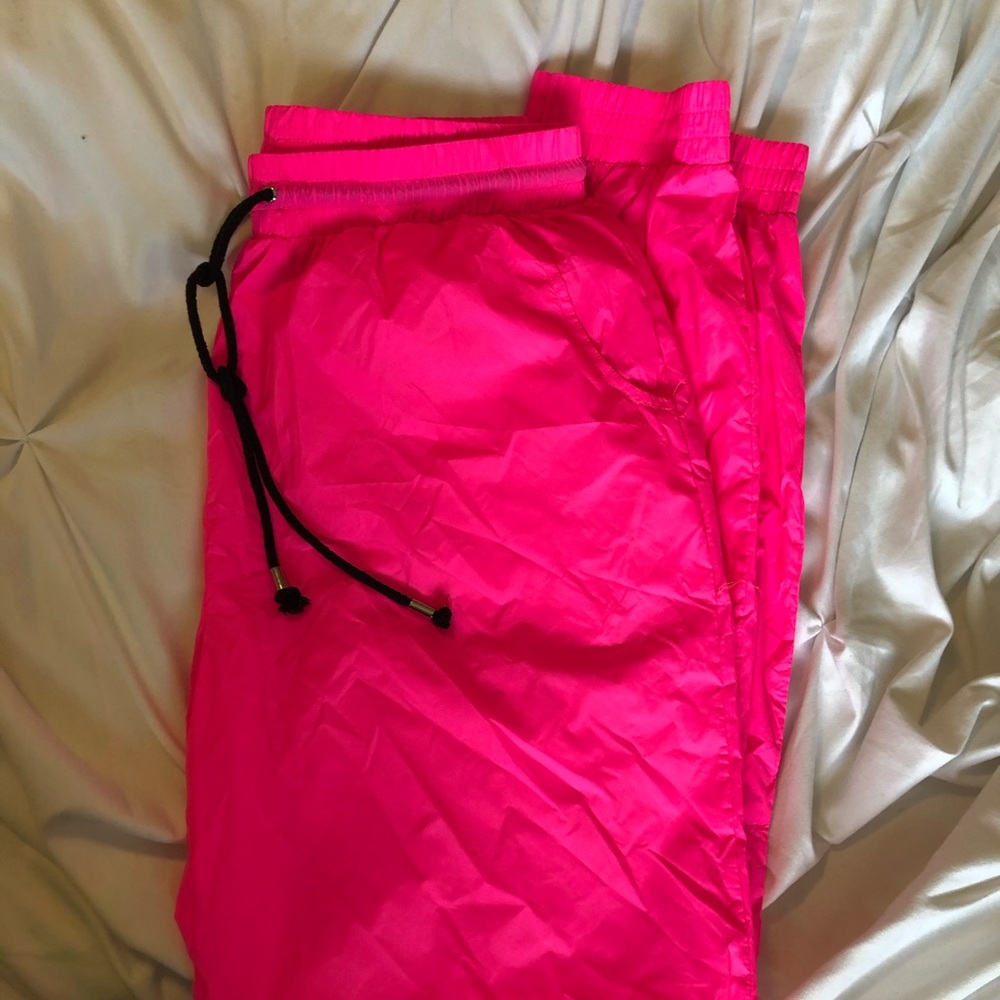 Neon Pink windbreaker pants